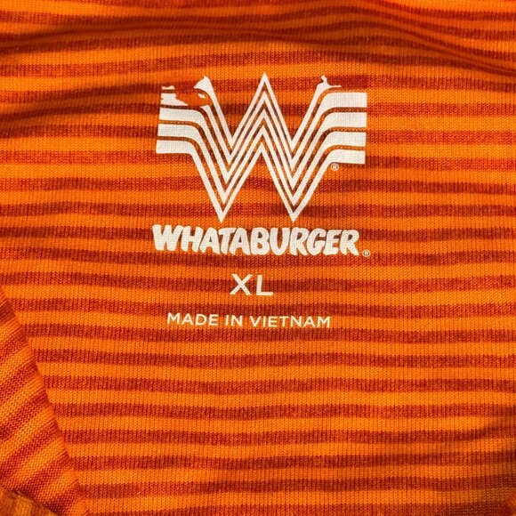 Whataburger Orange Striped Polo Shirt Men’s XL Logo Uniform Golf Fanwear Texas - Picture 3 of 8